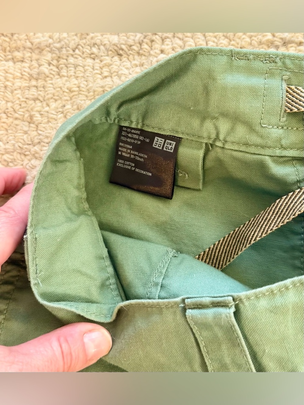Men’s JW Anderson Uniqlo Green Chino Shorts - Picture 3 of 5